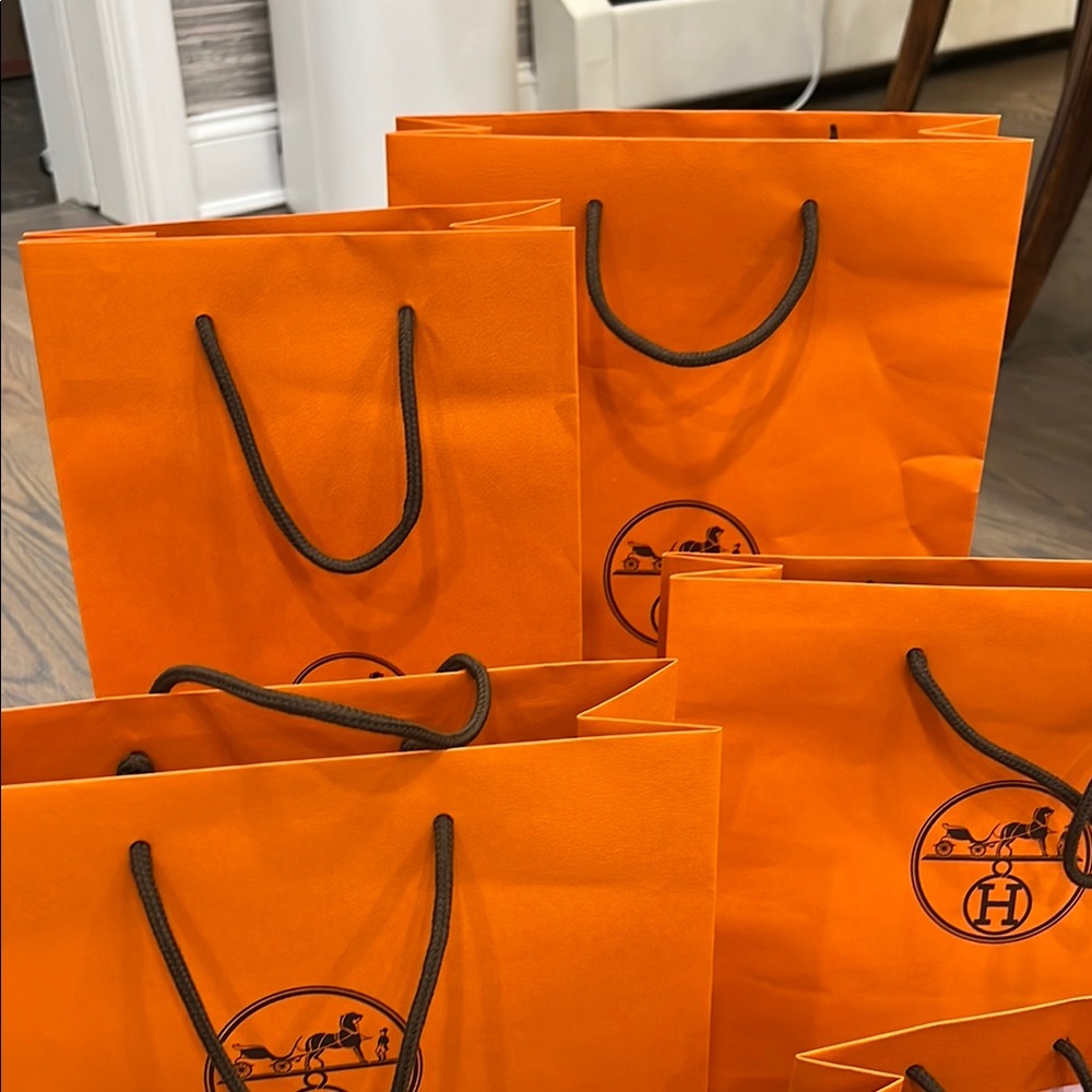 Hermès Orange Shopping Bags Set - Picture 9 of 15